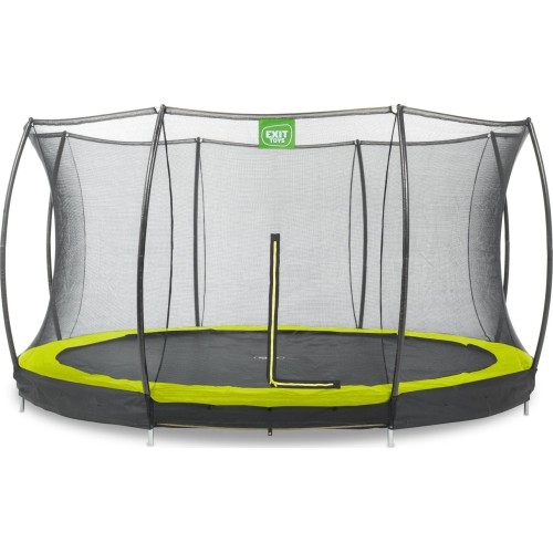 Trampolina gruntowa EXIT Silhouette ø366 cm z siatką ochronną, zielona