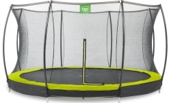 Trampolina gruntowa EXIT Silhouette ø366 cm z siatką ochronną, zielona
