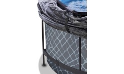 Basen EXIT Stone ø360x122 cm z zadaszeniem i pompą z filtrem piaskowym, szary