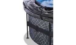 Basen EXIT Stone ø450x122 cm z kopułą, filtrem piaskowym i pompą ciepła, szary