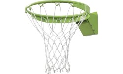 Obręcz do koszykówki EXIT Galaxy Dunkring z siatką, metalowa, zielona, 45 cm