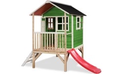 Drewniany domek dla dzieci EXIT Loft 300, zielony