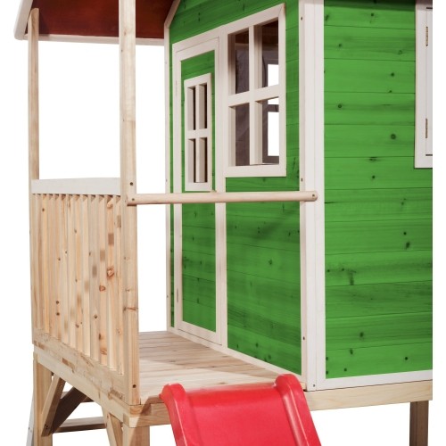 Drewniany domek dla dzieci EXIT Loft 300, zielony