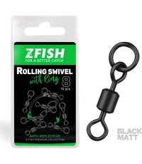 Krętlik obrotowy z kółkiem ZFISH Black Matt, rozmiar 8/26 kg