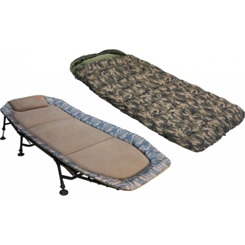 Łóżko polowe ze śpiworem Zfish Flat Camo 220x100 cm
