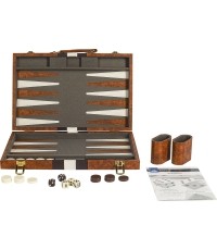Backgammon w walizce, brązowy, 46x28 cm