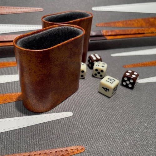 Backgammon w walizce, brązowy, 46x28 cm