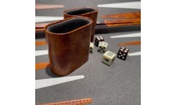 Backgammon w walizce, brązowy, 46x28 cm