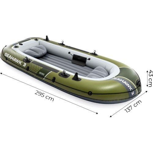 Ponton dmuchany Seahawk 3 3-osobowy pompka 2 wiosła INTEX 66333