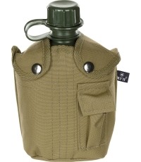 Plastikowa manierka z pokrowcem MFH - Coyote Tan, 1 l