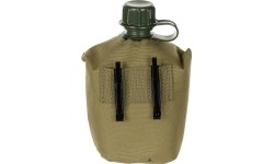 Plastikowa manierka z pokrowcem MFH - Coyote Tan, 1 l