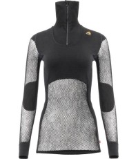 Damski sweter z zamkiem Aclima WN Polo, czarny, rozmiar XS - 123