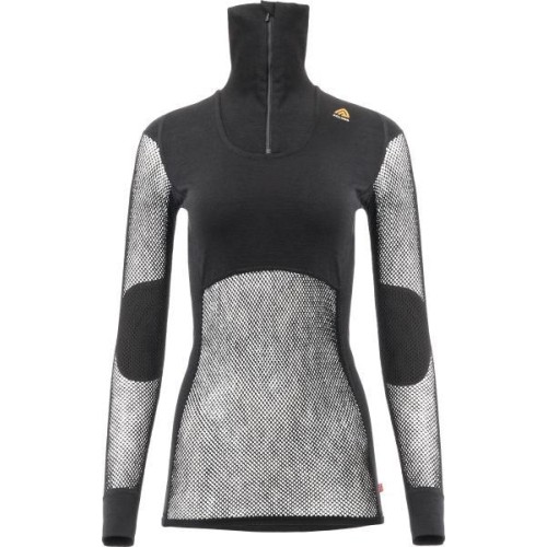 Damski sweter z zamkiem Aclima WN Polo, czarny, rozmiar XS - 123