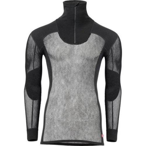 Męski sweter z zamkiem Aclima WN Polo, czarny, XS - 123