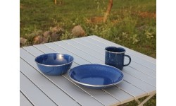 Emaliowany głęboki talerz Origin Outdoors 20 cm, niebieski
