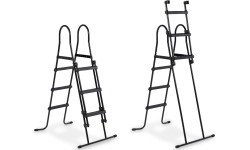 Basen EXIT Black Leather 540x250x100 cm z pompą filtrującą, zadaszeniem i pompą ciepła – czarny