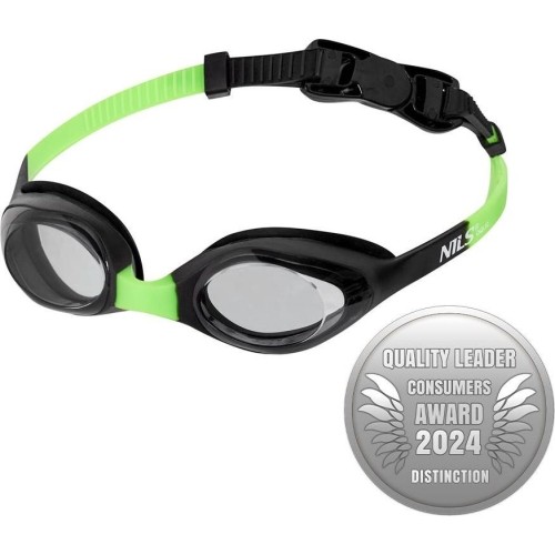 Dziecięce okulary pływackie Nils Aqua NQG170AF czarno-zielone