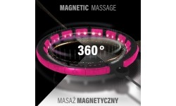 Magnetyczne hula hoop HHM16 czarno-różowe z obciążnikiem i licznikiem HMS + pas na talię BR163 czarny