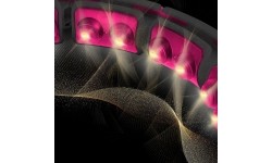 Magnetyczne hula hoop HHM16 czarno-różowe z obciążnikiem i licznikiem HMS + pas na talię BR163 czarny