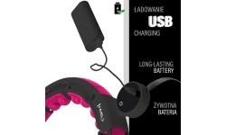 Magnetyczne hula hoop HHM16 czarno-różowe z obciążnikiem i licznikiem HMS + pas na talię BR163 czarny