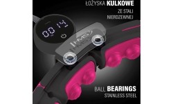 Magnetyczne hula hoop HHM16 czarno-różowe z obciążnikiem i licznikiem HMS + pas na talię BR163 czarny