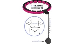 Magnetyczne hula hoop HHM16 czarno-różowe z obciążnikiem i licznikiem HMS + pas na talię BR163 czarny