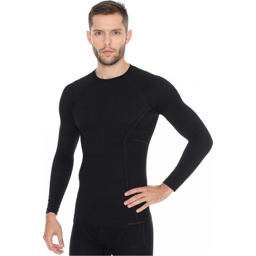Męska koszulka termoaktywna Brubeck Active Wool czarna - Czarny