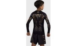 Koszulka rashguard Venum Tiger Kids z długim rękawem, czarno-pomarańczowa neon