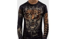 Koszulka rashguard Venum Tiger Kids z długim rękawem, czarno-pomarańczowa neon