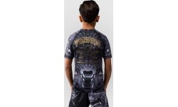Koszulka rashguard dziecięca Venum Wolf Atak z krótkim rękawem – czarno-szara