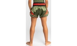 Spodenki Muay Thai Venum Inferno Kids, khaki/pomarańczowe
