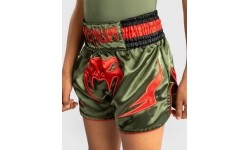 Spodenki Muay Thai Venum Inferno Kids, khaki/pomarańczowe