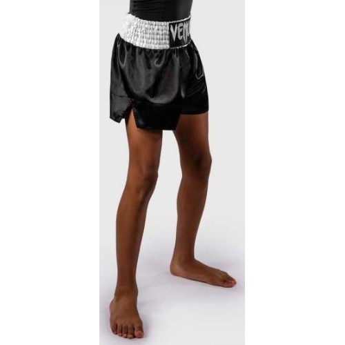 Spodenki Muay Thai Venum Classic dla dzieci, czarno-białe