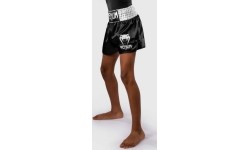 Spodenki Muay Thai Venum Classic dla dzieci, czarno-białe