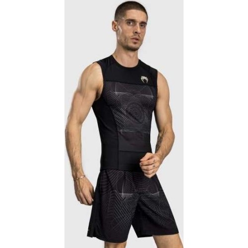 Męski rashguard bez rękawów Venum G-Fit Air, czarno-piaskowy