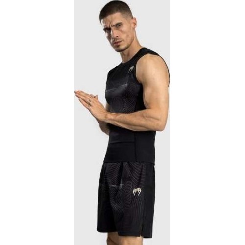 Męski rashguard bez rękawów Venum G-Fit Air, czarno-piaskowy