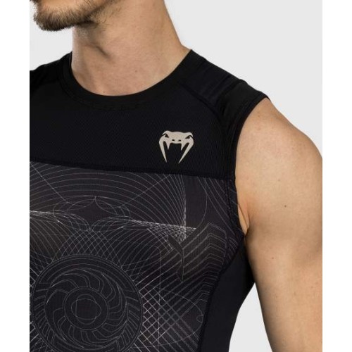 Męski rashguard bez rękawów Venum G-Fit Air, czarno-piaskowy