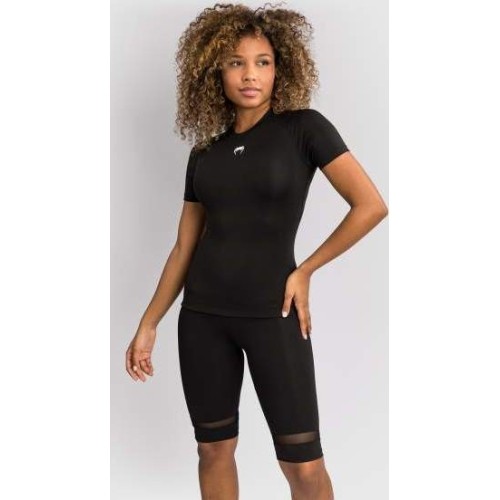 Damska koszulka rashguard Venum Halo z krótkim rękawem, czarna