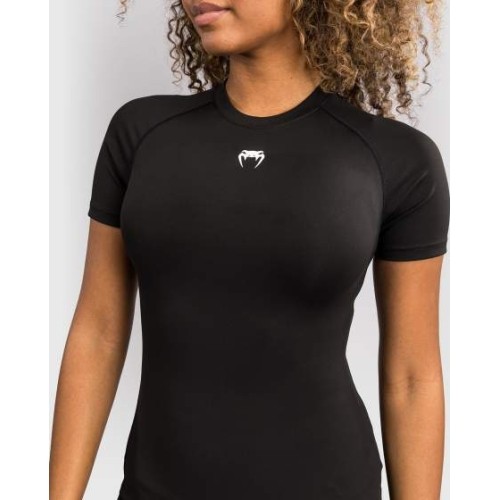 Damska koszulka rashguard Venum Halo z krótkim rękawem, czarna