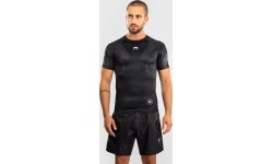 Koszulka rashguard Venum Nexus z krótkim rękawem - czarno-srebrna