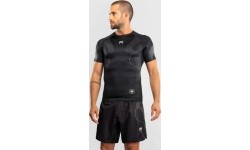 Koszulka rashguard Venum Nexus z krótkim rękawem - czarno-srebrna