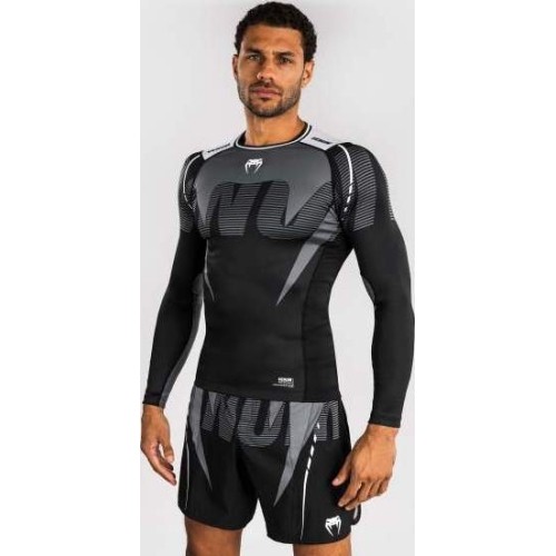 Rashguard Venum Adrenaline z długim rękawem, czarny/srebrnoszary