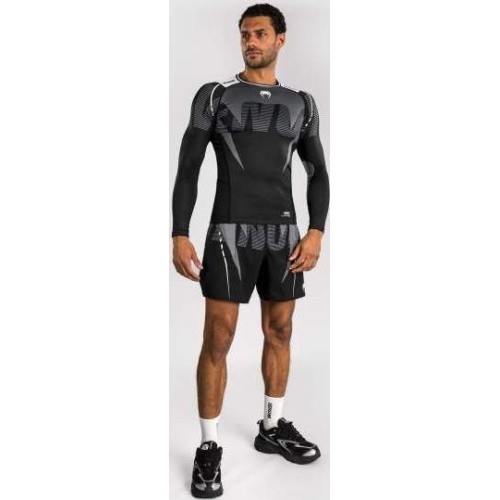 Rashguard Venum Adrenaline z długim rękawem, czarny/srebrnoszary