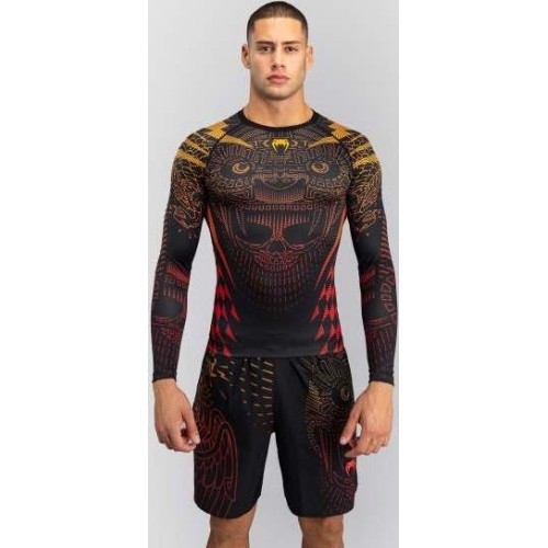 Venum Quetzal Fury rashguard z długim rękawem, czarny/czerwony/pomarańczowy