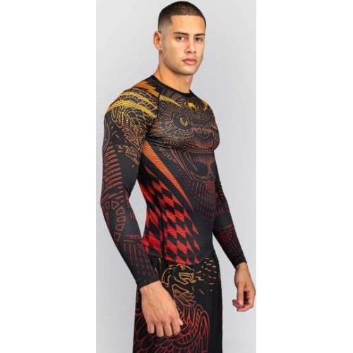Venum Quetzal Fury rashguard z długim rękawem, czarny/czerwony/pomarańczowy