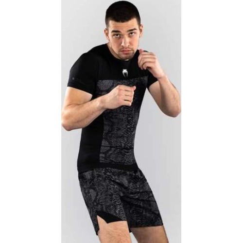 Rashguard Venum G-Fit Scales z krótkim rękawem – czarno-grafitowy