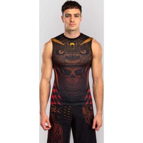 Rashguard bez rękawów Venum Quetzal Fury, Black/Fury Red/Tangerine