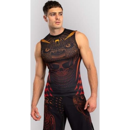 Rashguard bez rękawów Venum Quetzal Fury, Black/Fury Red/Tangerine