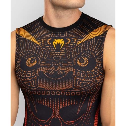 Rashguard bez rękawów Venum Quetzal Fury, Black/Fury Red/Tangerine