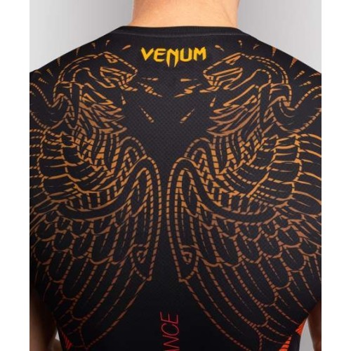Rashguard bez rękawów Venum Quetzal Fury, Black/Fury Red/Tangerine